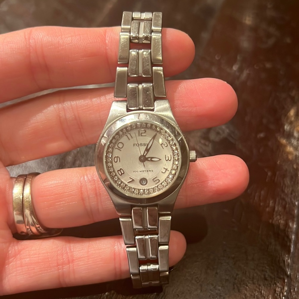 Women’s stainless steel and Fossil Blue Watch